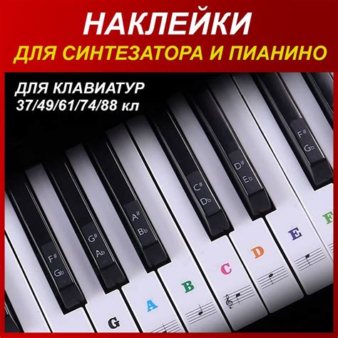 Наклейки на клавиши пианино/фортепиано/синтезатора - купить с доставкой ...