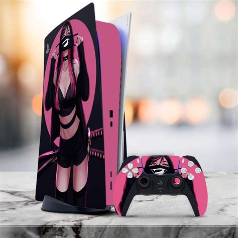 Anime Girl Skin for Playstation Girl PS5 Sticker Pink PS4 Pro Skin PS5 ...