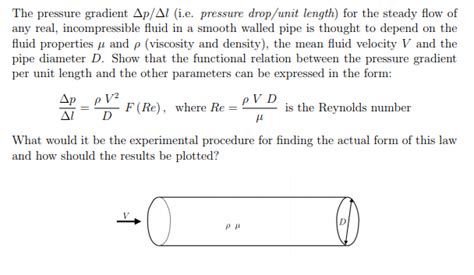 Solved The Pressure Gradient 1 Ie Pressure Dropunit