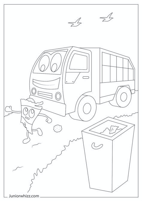 Garbage Truck Coloring Pages for Kids (12 Printable PDFs)