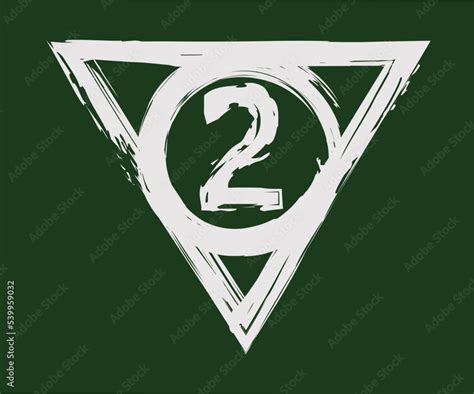 Vettoriale Stock Vector inverted triangle with a circle and the digit ...