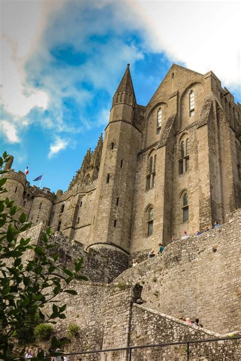 Vista Panorámica De Le Famoso Mont Saint Michel Imagen de archivo