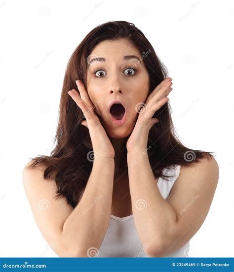 Giovane Donna Sorpresa Del Brunette Immagine Stock Immagine Di Testa Eccitato 23249469