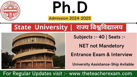 Phd Admission New Notification Without Net Jrf Non Net