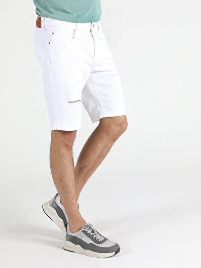 Colins - 045 Davıd Orta Bel Orta Regular Fit Jean Erkek Jean Şort