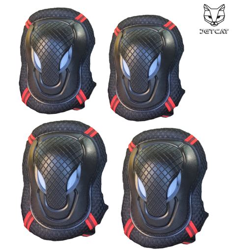 Защита локтей и коленей Jet Cat Sport (красная) — Мир беговелов KZ