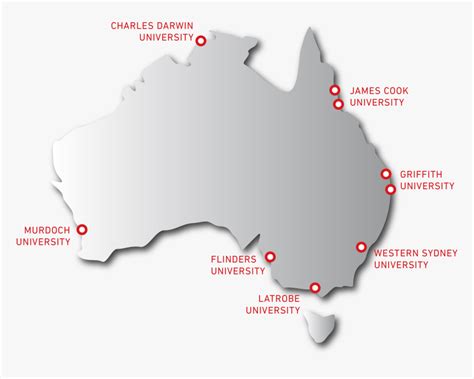 Australian University Map, HD Png Download - kindpng