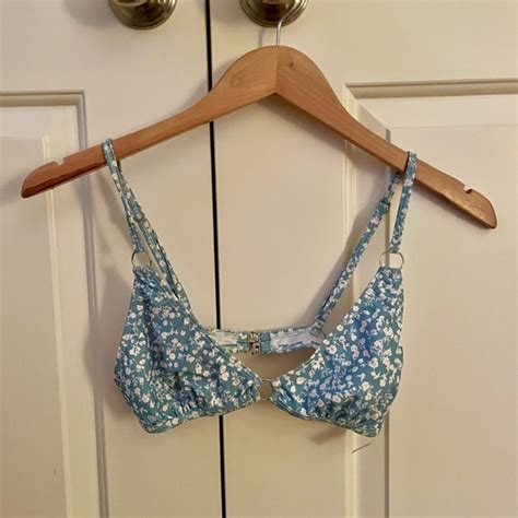 Swim Blue Floral Triangle Bikini Top Poshmark