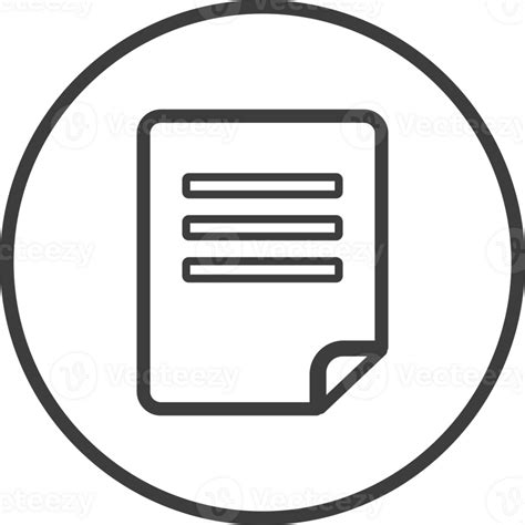 Document Icon In Thin Line Black Circle Frames Png