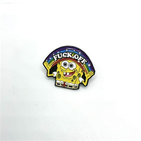SpongeBob Rainbow Fuck Off Enamel Pin Buy Pins Depop