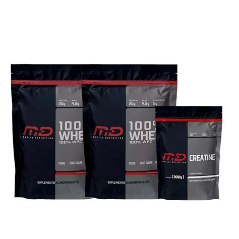 KIT MUSCLE DEFINITION 2X 100 WHEY REFIL 900G TOTAL 1 8KG