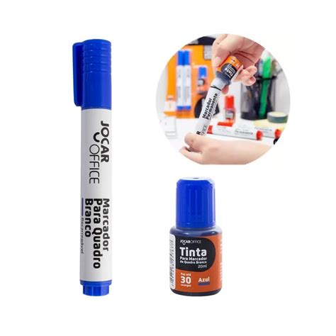 Tinta Para Piloto - Kit Piloto + Tinta Refil Para Quadro Branco Cor Azul Bic Jocar | Shopee ...