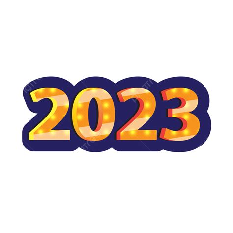 조명 효과가 있는 2023 텍스트 디자인 2023년 텍스트 2023 새해 Png 일러스트 및 벡터 에 대한 무료 다운로드