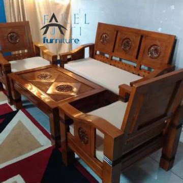 Jual Kursi Tamu Flamboyan Minimalis Kayu Jati Plus Busa Duduk Set 311