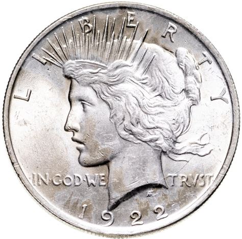Монета США 1 доллар (dollar) 1922 Peace Dollar (Мирный доллар ...
