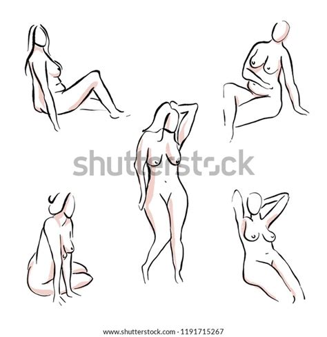 Vector Woman Nude Body Clipart Set Stock Vector Royalty Free Shutterstock