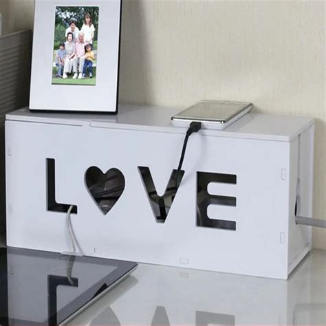 2019 Saim New Rectangular Cable Storage Box Wire DIY LOVE Wood Cable Storage Box Management ...