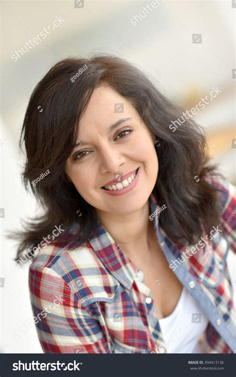 Portrait Middleaged Brunette Woman Stock Photo 394413136 Shutterstock