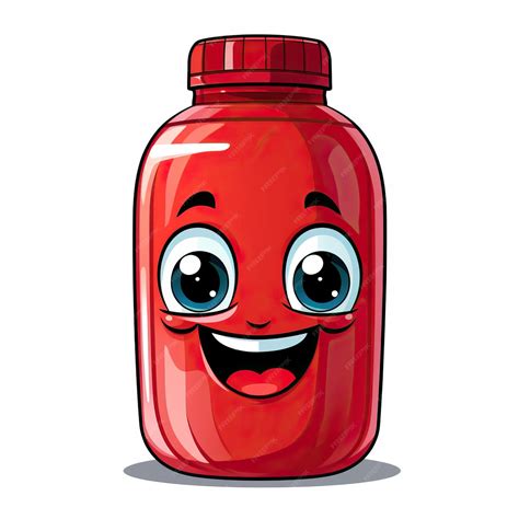 Premium Photo | Red color water bottle cartoon vector white background is