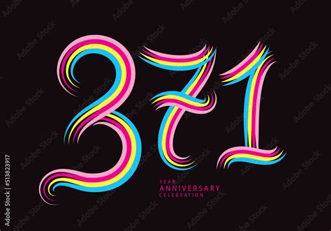 371 number design vector, graphic t shirt, 371 years anniversary ...