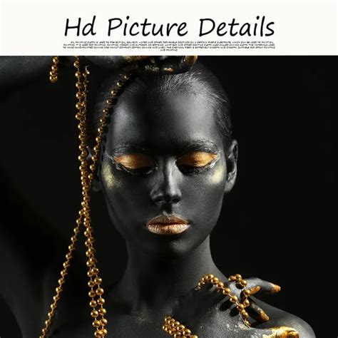 Modern Black Golden Nude African Women Oil Painting On Canvas Posters And Prints Scandinavian