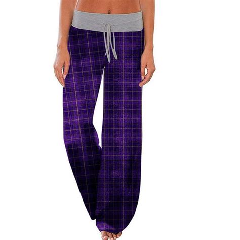 Posijego Womens Plaid Wide Leg Pajama Pants Comfy Straight Leg Lounge