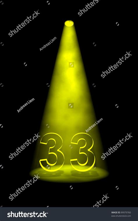 Number 33 Illuminated Yellow Spotlight On 스톡 일러스트 99979760 | Shutterstock