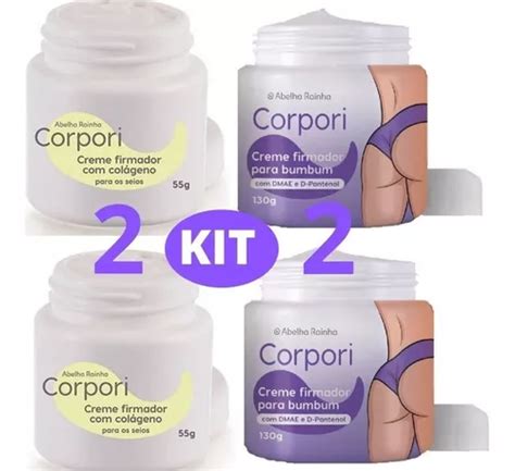 Kit Creme Firmador De Bumbum Seios Colageno Abelha Rainha