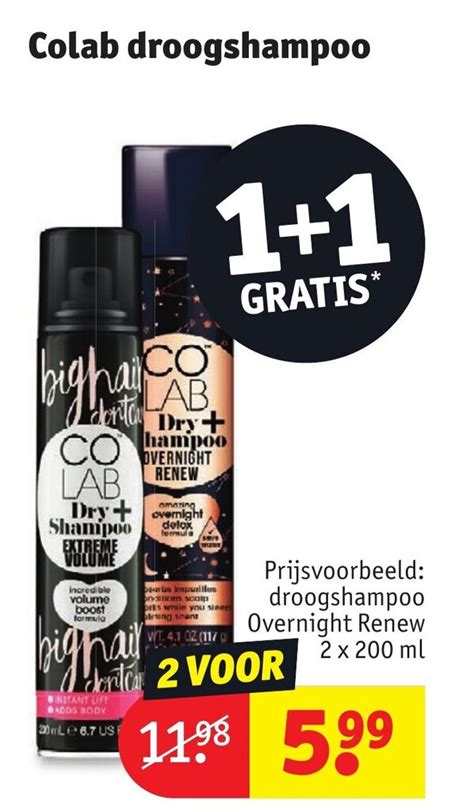 Colab Droogshampoo 1 1 Gratis Aanbieding Bij Kruidvat