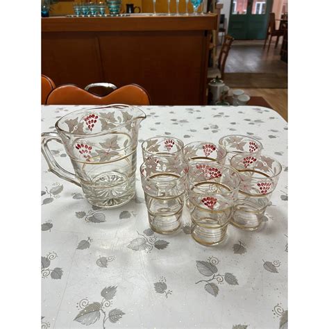 Shop Italian Hand Painted Water Jug And Glasses Set Bazaa