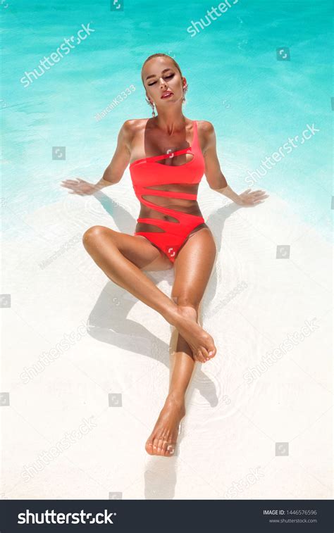 Elegant Sexy Woman Colorful Bikini On Stock Photo Shutterstock
