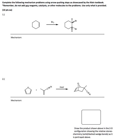 Solved Complete the following mechanism problems using | Chegg.com