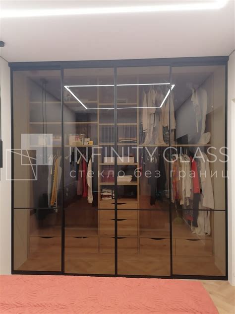Раздвижные стеклянные двери для гардеробной - ул. Магнитогорская ...