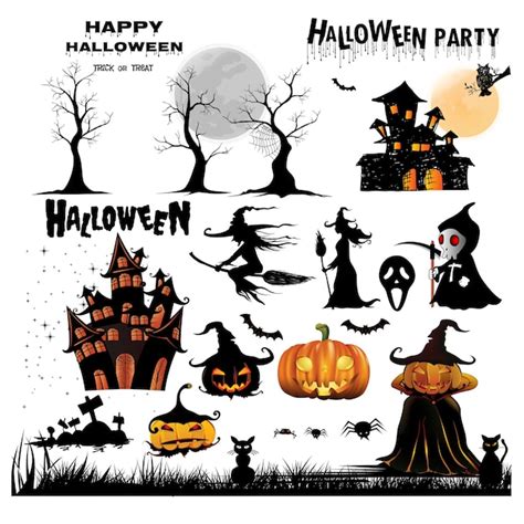 Icono De Las Siluetas De Halloween Vector Premium