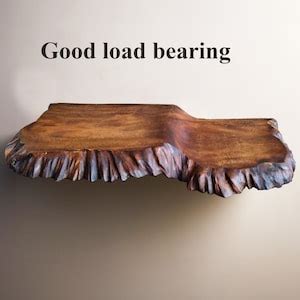 Wavy Shelf Live Edge Floating Shelves Solid Wood Wall Mount Bookshelf