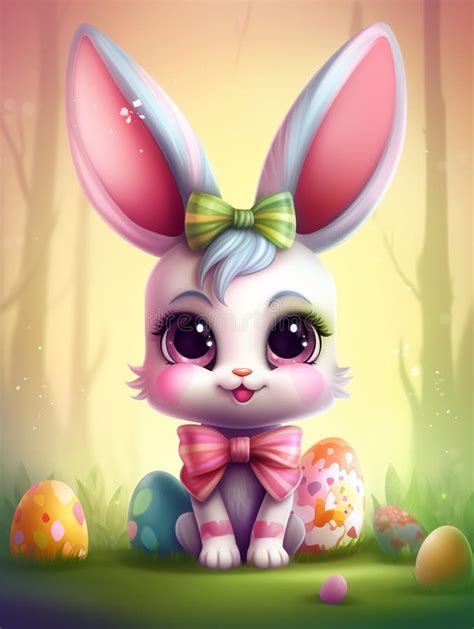 Cute Cartoon Bunnies With Big Eyes