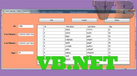 Vbnet How To Add And Update A Row To Datagridview From Textbox