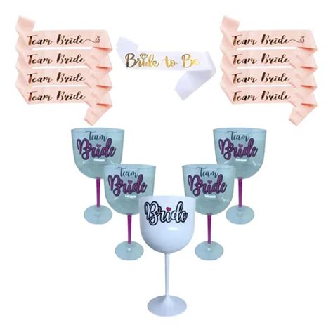 Kit 9 Taças Despedida De Solteira Faixa Noiva Chá Lingerie Parcelamento sem juros