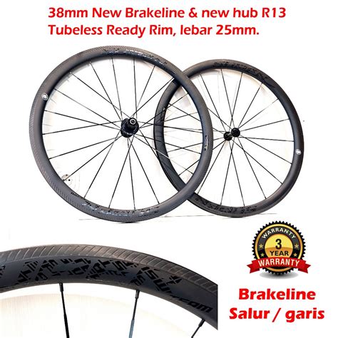 Jual Superteam 38mm New Brakeline Carbon Clincher Wheelset Hub R13