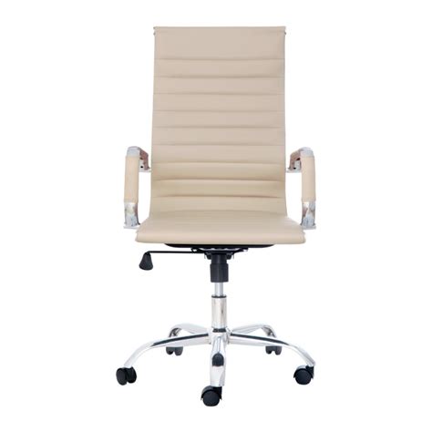 Cadeira Escritório Stripes Presidente PU Nude AJ Import