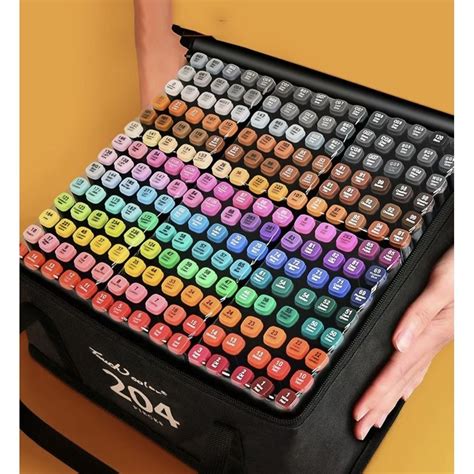 Caneta Profissional Para Pintar - Kit 168 Cores Caneta Marcadora Profissional De Ponta Dupla Oleosa ...