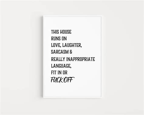 Funny Fuck Print Wall Art Print For Home Rude Swearing Print For Hallway Quote Print Gift For