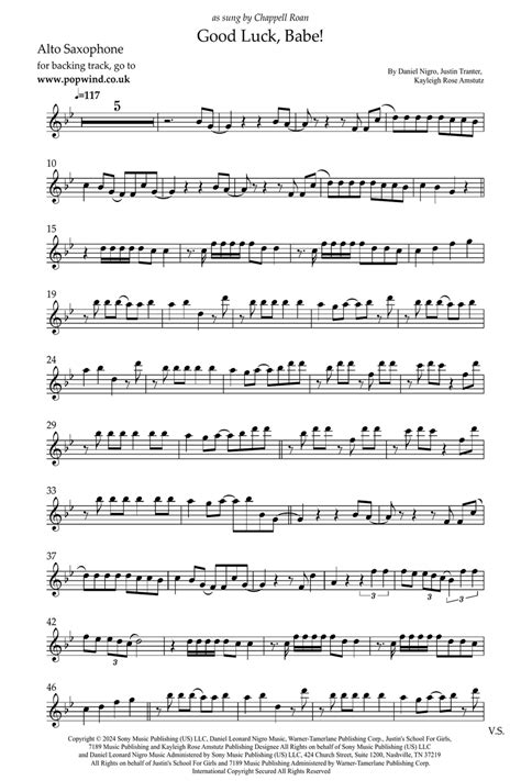 Good Luck Babe By Chappell Roan Alto Saxophone Digital Sheet Music Sheet Music Plus