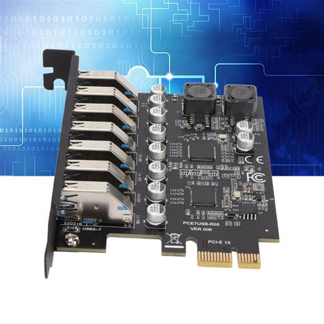 Fun 7 Port PCIE Expansion Card 7 Ports USB 3 2 GEN1 5Gbps High Speed