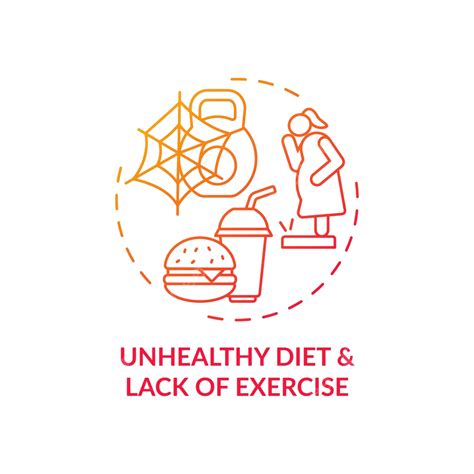 Icon Concept Of Red Gradient Signifying Unhealthy Eating Habits And