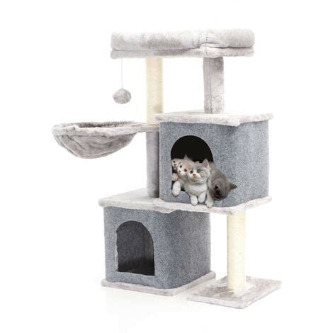 Fudajo Albero Tiragraffi Grigio Con Sisal Cm Con Nicchie