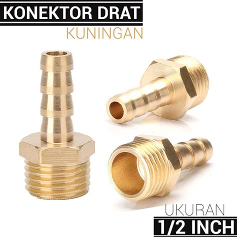 Jual Konektor Sambungan Selang Air Ke Pipa Drat Inch Kuningan