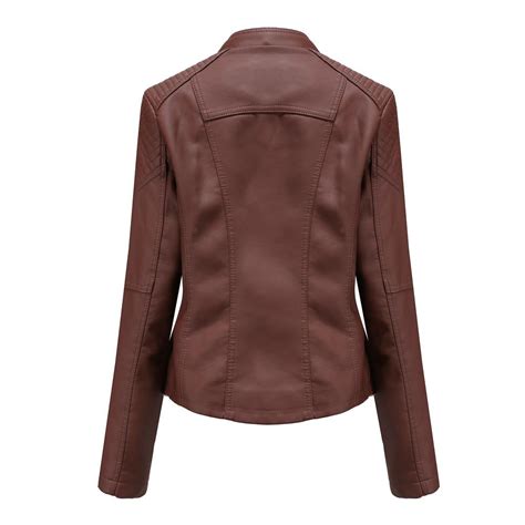 Купить Женская модная кожаная куртка на шнуровке Slim Fit весна осень ...