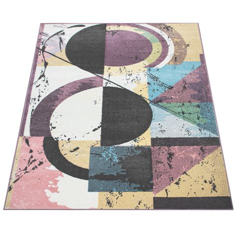 Rug Pastel Colours Abstract Design Rug24