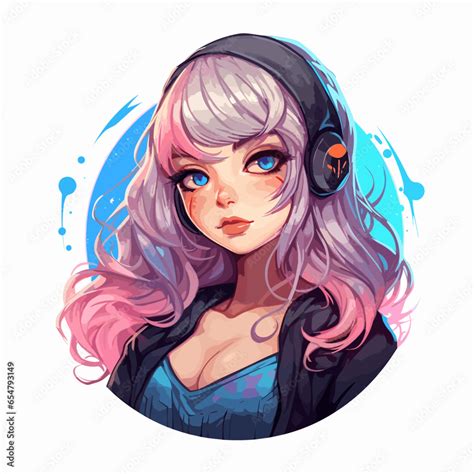 Cute Anime Girl Sweet Manga Girl Vector Hand Drawn Retro Anime Kawaii